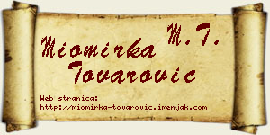 Miomirka Tovarović vizit kartica